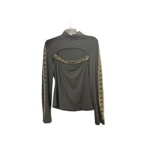 ChicMe Black Gold Sexy Fitting Peak a Boo Blouse Size L